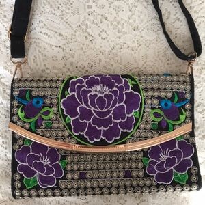 Embroidered Floral bag/clutch
